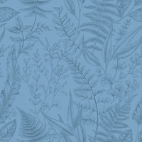 Into The Wild Botanical Wallpaper Blue Galerie 18563