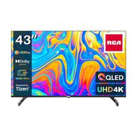 RCA 43" QLED UHD Smart TV, 4K HDR10, Tizen OS TV with Samsung TV Plus, 3 x HDMI 2 x USB WiFi Bluetooth - RTQ43UN1