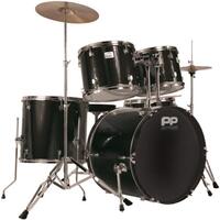 Performance Percussion Black Full Size Rock Drum Kit
