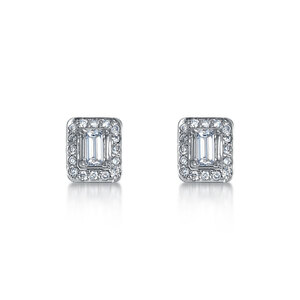 Diamond Halo Earrings 041cts