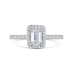Emerald Cut Diamond Halo Ring 100ct