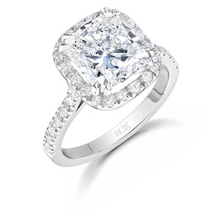 Halo Cushion Diamond Engagement Ring 463cts