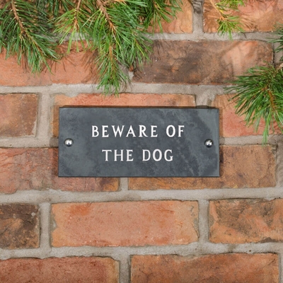 Beware of the dog in slate