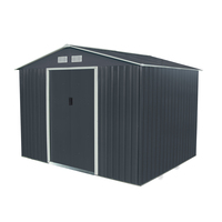 Navy Grey 9ft X 6ft Metal Steel Garden Shed Outdoor Storage