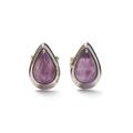 Click to view product details and reviews for Teardrop Stud Earrings In Silver And Amethyst Default Title.