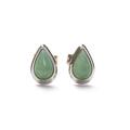 Click to view product details and reviews for Teardrop Stud Earrings In Silver And Aventurine Default Title.