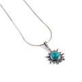 Click to view product details and reviews for Sunflower Necklace In Silver And Turquoise 16 42cm.