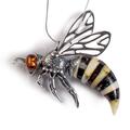 Click to view product details and reviews for Large Hornet Bee Necklace In Silver And Amber 16 42cm.