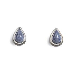 Teardrop Stud Earrings In Silver And Sodalite Default Title