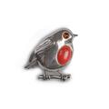 Click to view product details and reviews for Robin Brooch In Silver And Coral Default Title.
