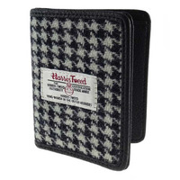 Glen Appin Lewis Harris Tweed Card Holder - Black/White Dogtooth