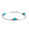 Click to view product details and reviews for Bead Bracelet In Silver And Turquoise Default Title.