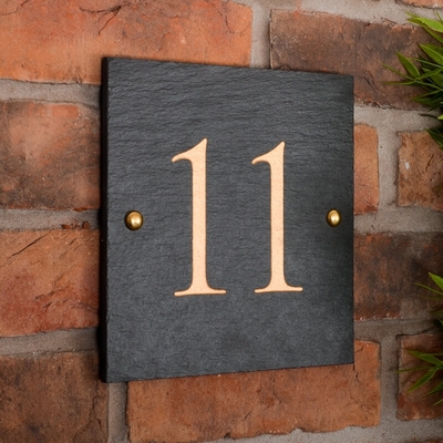 Rustic Square House Number personalised with your number