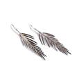 Click to view product details and reviews for Small Areca Palm Leaf Drop Earrings In Silver Default Title.