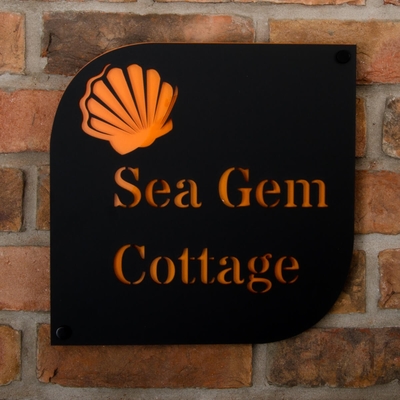 Seashell Motif Coastal Acrylic House Sign