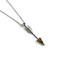 Click to view product details and reviews for Arrow Necklace In Silver And Green Amber Green 16 42cm.