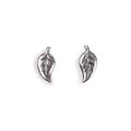 Click to view product details and reviews for Miniature Leaf Stud Earrings In Silver Default Title.