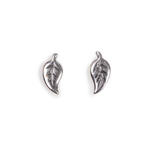 Miniature Leaf Stud Earrings In Silver Default Title