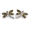 Click to view product details and reviews for Pointed Dragonfly Stud Earrings In Silver And Green Amber Default Title.