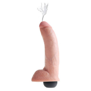 King Cock 9 Inch Squirting Cock with Balls-Flesh