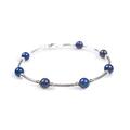 Click to view product details and reviews for Bead Tube Bracelet In Silver And Lapis Lazuli Default Title.