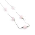 Click to view product details and reviews for Delicate 5 Stone Necklace In Silver And Rose Quartz Default Title.
