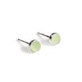 Click to view product details and reviews for Small Round Stud Earrings In Silver And Pastel Green Default Title.