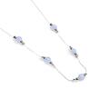 Click to view product details and reviews for Delicate 5 Stone Necklace In Silver And Blue Lace Agate Default Title.