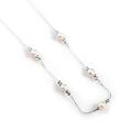 Click to view product details and reviews for Delicate 5 Stone Necklace In Silver And Pearl Default Title.
