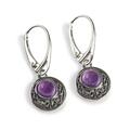 Click to view product details and reviews for Celtic Circle Earrings In Silver And Amethyst Default Title.