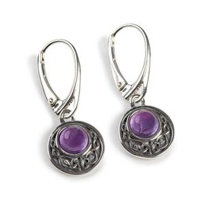 Celtic Circle Earrings In Silver And Amethyst Default Title