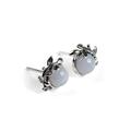 Click to view product details and reviews for Leaf Motif Stud Earrings In Silver And Blue Lace Agate Default Title.