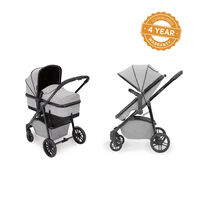 Ickle Bubba Moon 2 in 1 Carrycot and Pushchair - Black - Silver Grey