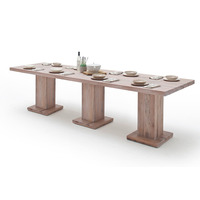 Manton 300cm Solid Bleached Oak Wood Dining Table