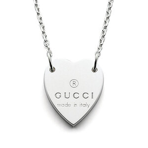 Gucci Trademark Sterling Silver Heart Necklace