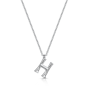 Rox Bamboo Sterling Silver Letter H Pendant
