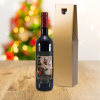 Christmas Tree Photo Upload Bottle Of Red Wine