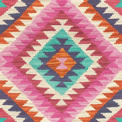 Barbara Home Kilim Style Aztec Wallpaper - Pink and Multi - Rasch 527445