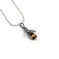 Click to view product details and reviews for Miniature Hornet Bee Necklace In Silver And Amber 16 42cm.