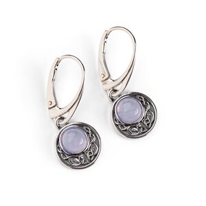 Celtic Circle Earrings In Silver And Blue Lace Agate Default Title