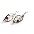 Click to view product details and reviews for Charming Leaf Hook Earrings In Silver And Amber Default Title.