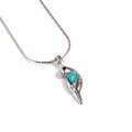 Click to view product details and reviews for Miniature Parrot Necklace In Turquoise Silver 16 42cm.