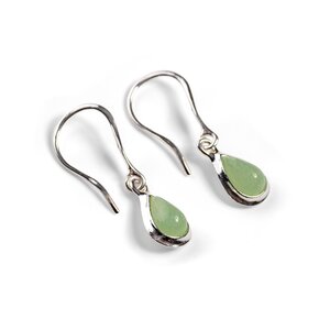 Teardrop Hook Earrings In Silver And Aventurine Default Title