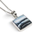 Click to view product details and reviews for Natural Peruvian Blue Opal Necklace In Silver Natural Designer Gemstone 16 42cm.