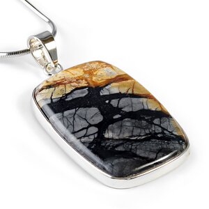 Picturesque Picasso Jasper Necklace Natural Designer Gemstone 16 42cm