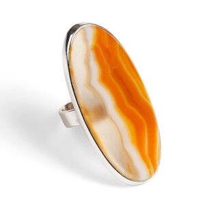 Red Banded Agate Adjustable Statement Ring Natural Designer Gemstone Default Title