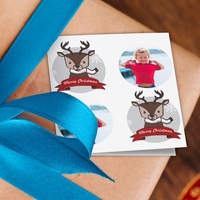 Christmas Reindeer Photo Gift Tags - Pack of 8