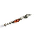 Click to view product details and reviews for Artists Paint Brush Brooch In Silver And Amber Default Title.