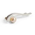 Click to view product details and reviews for Elegant Wave Brooch In Silver And Pearl Default Title.