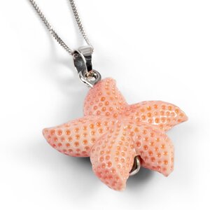 Pink Conch Shell Starfish Necklace Natural Designer Gemstone 16 42cm